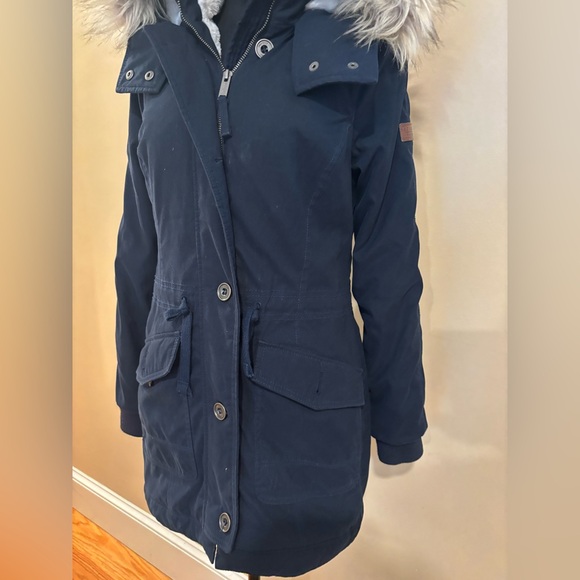 Vintage Hollister Jacket Fur Hood Trim Size Small - Picture 3 of 9